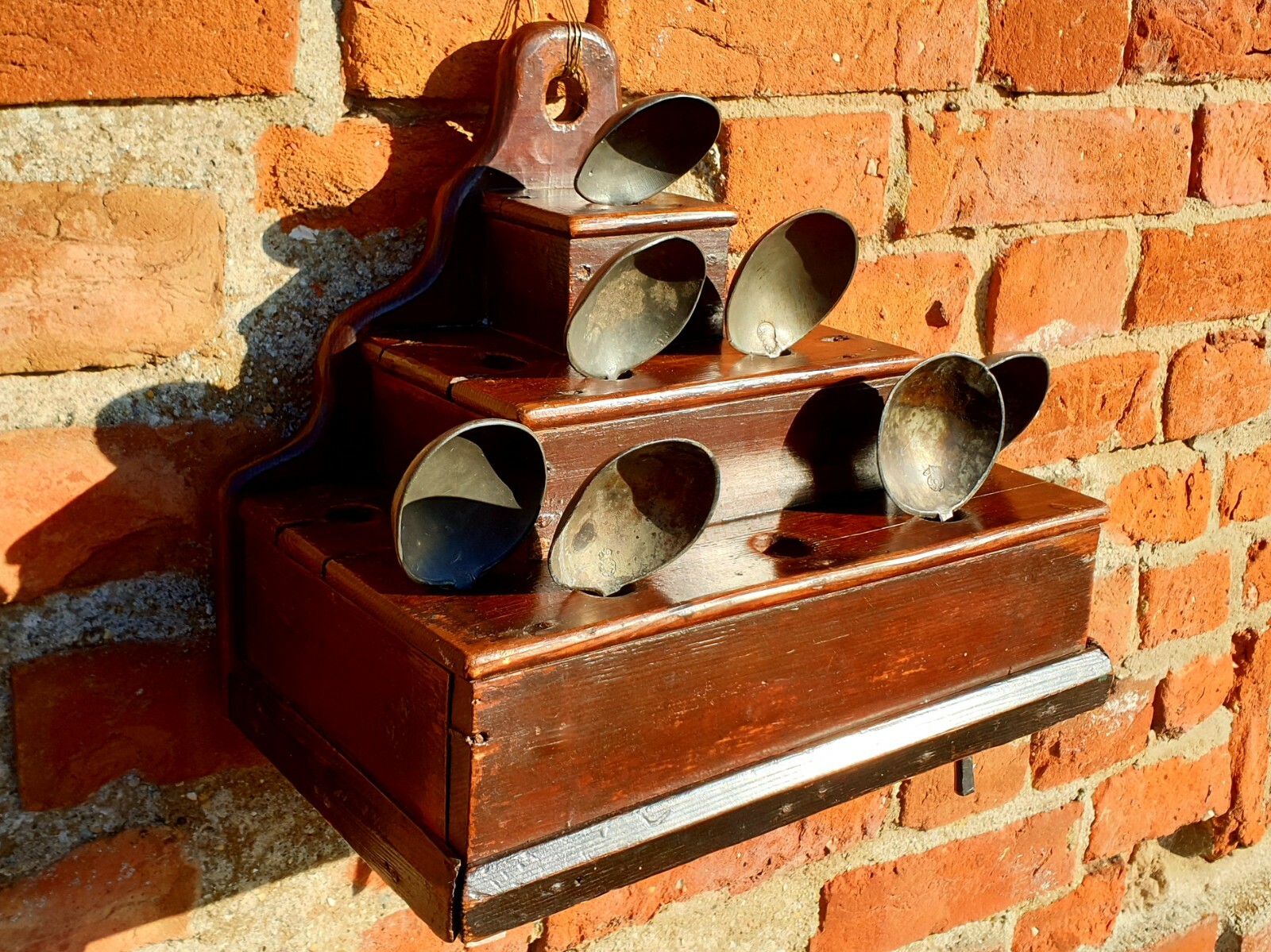 Unusual / Rare Early 19thC Welsh Antique Spoon Rack of Stepped & Pyramid Form