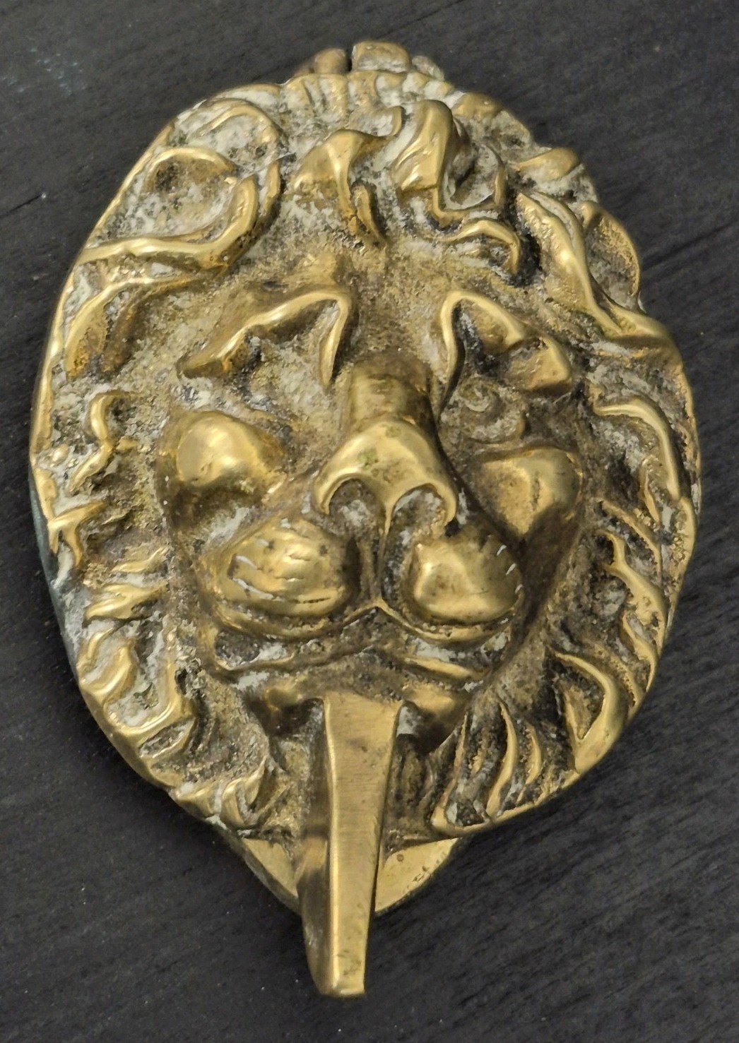 VINTAGE SOLID BRASS LION HEAD SMALL DOOR KNOCKER CLASSIC DESIGN RECLAIMED