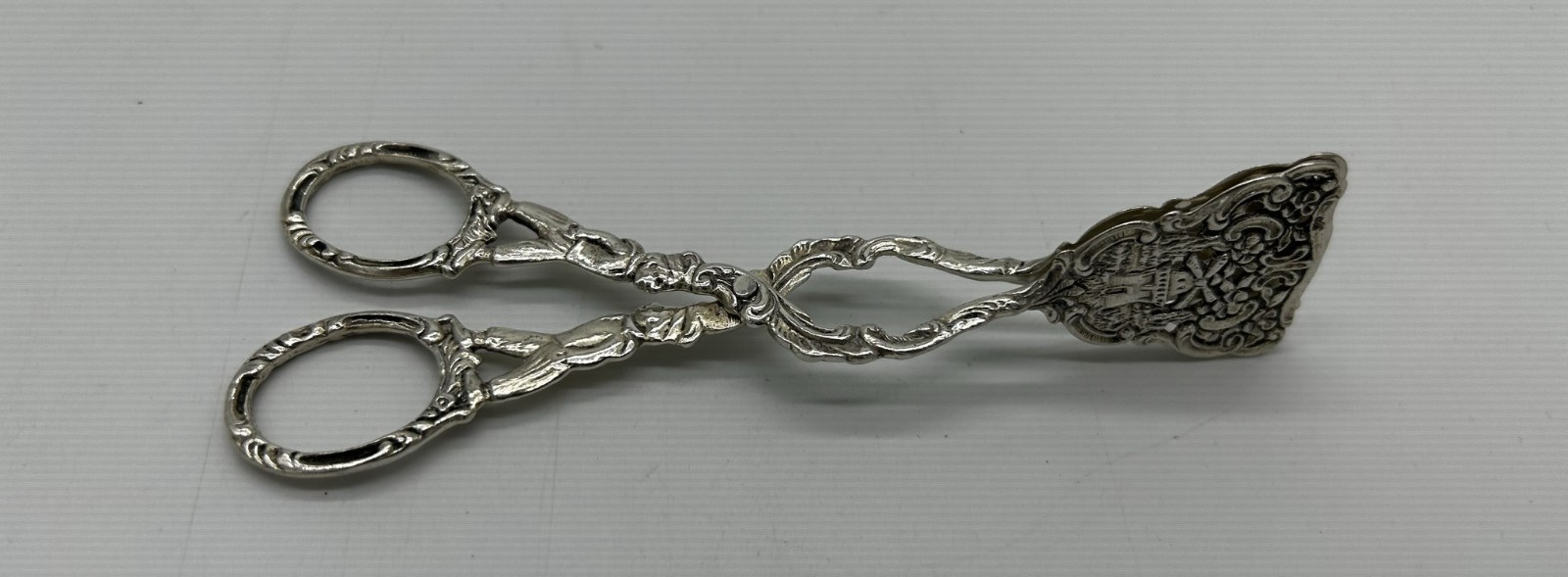Silver “800” Victorian Dutch Scissor Pastry Tongs ca. 1860-1890
