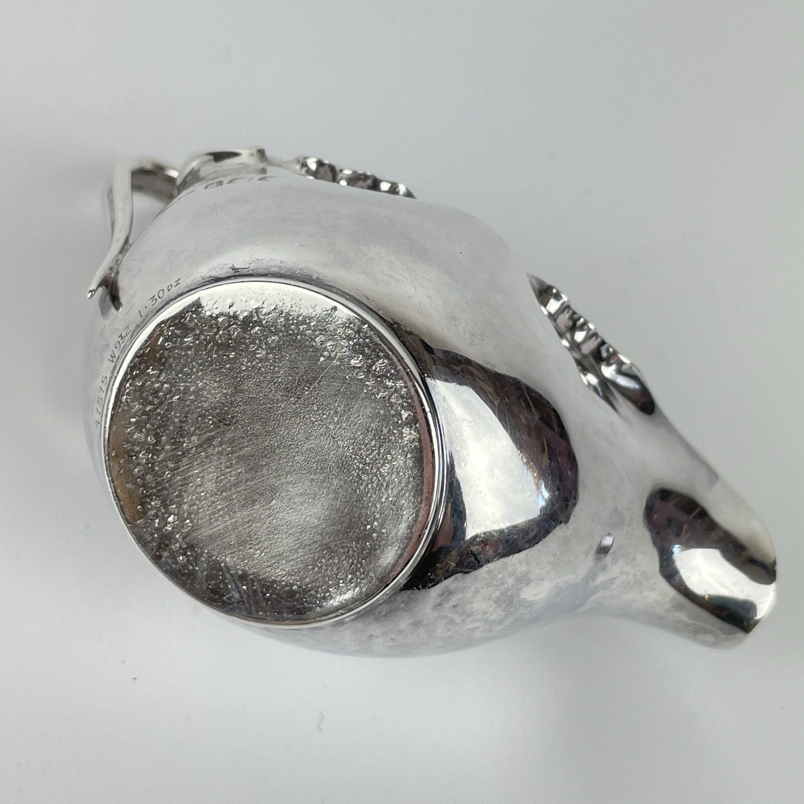 Antique Solid Silver Aesthetic Style Lily Design Sauce Boat James Dixon 1890