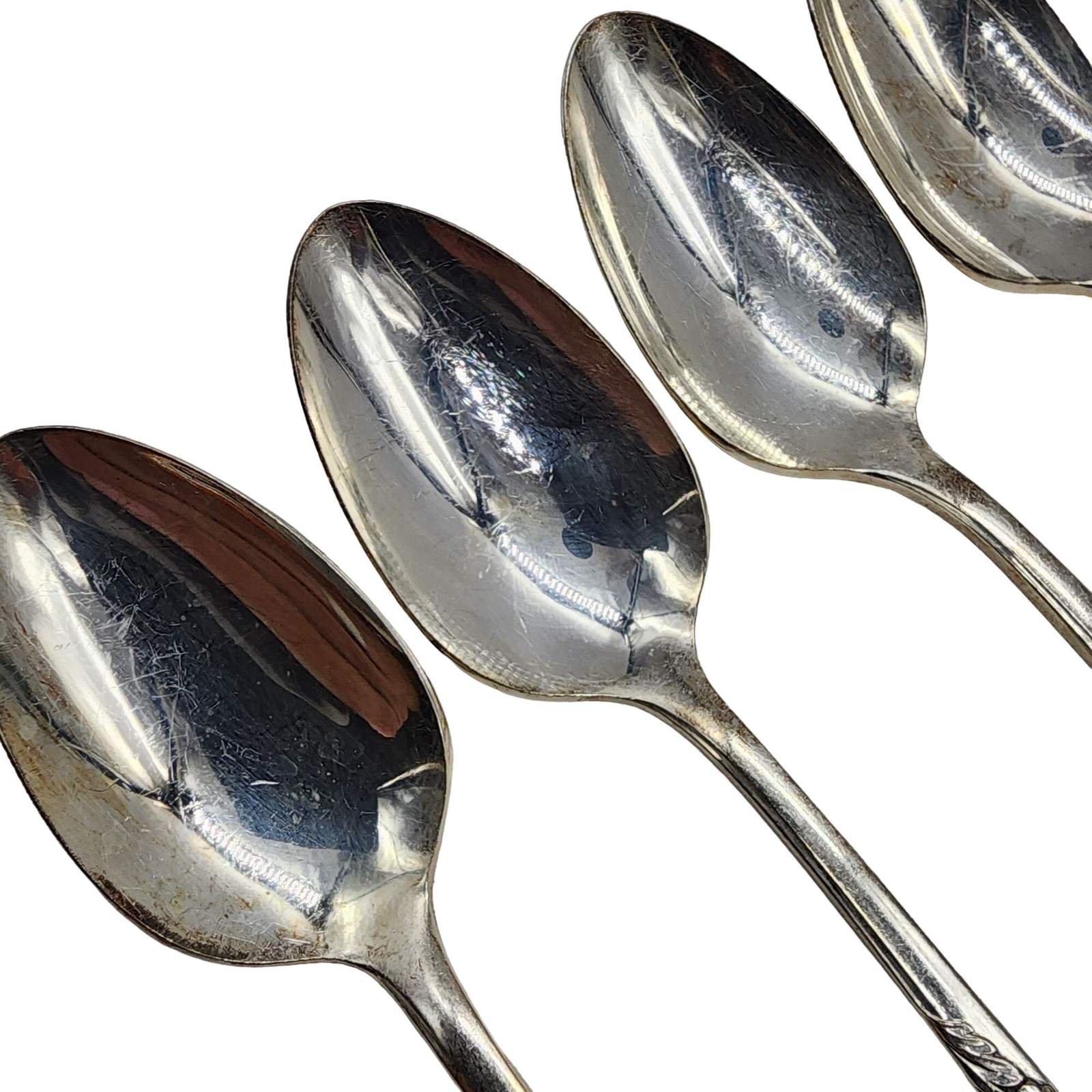 Oneida Community Teaspoon Tudor Plate Bridal Wreath Silver Plate Lot Of 4