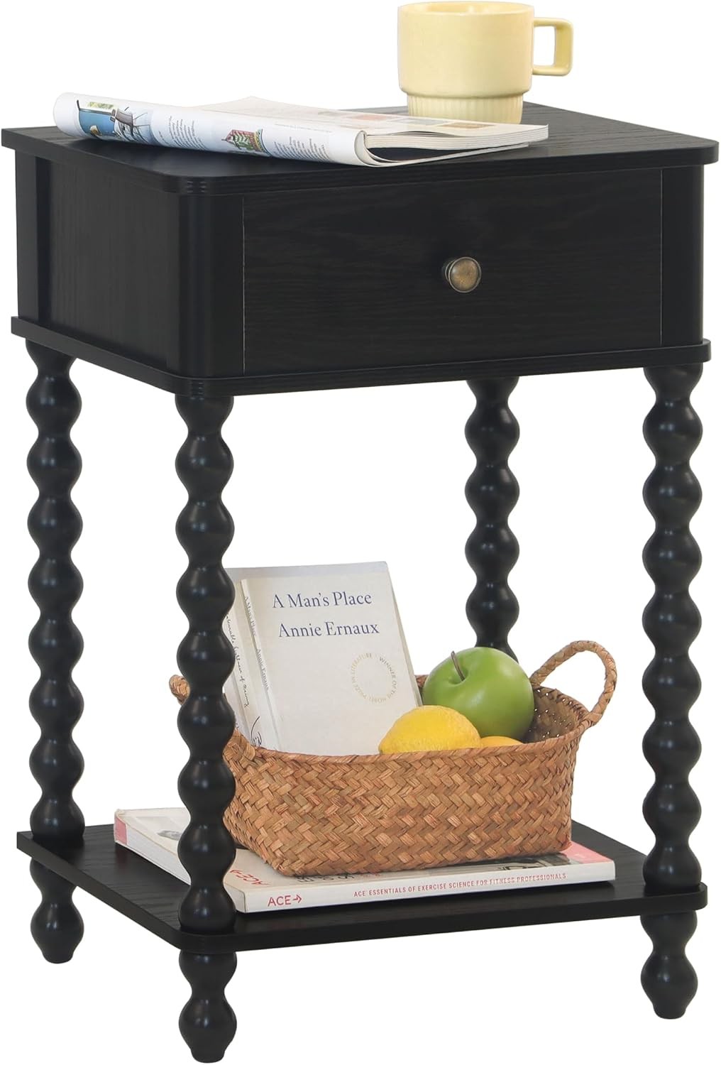 Nightstand, Mid Century Modern Night Stand with Drawer for Living Room, Modern