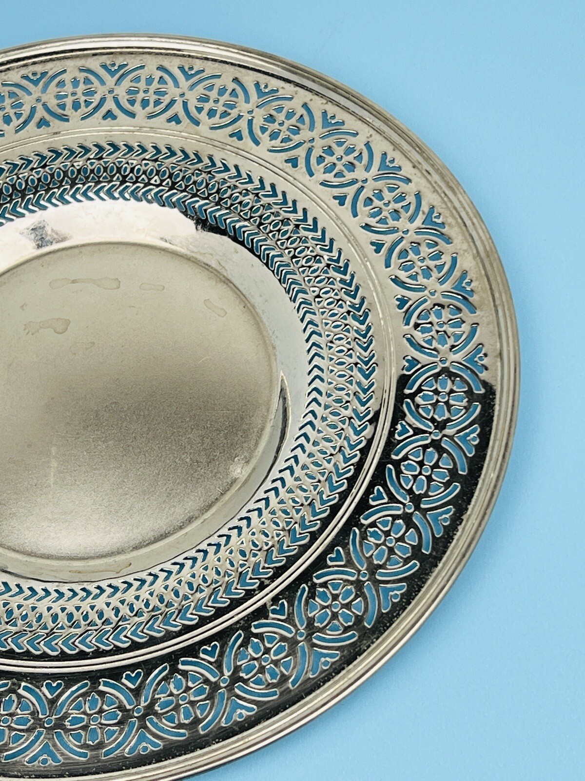 Manning Bowman Silver Plated Serving Tray 10″ Open Filigree Parties Weddings