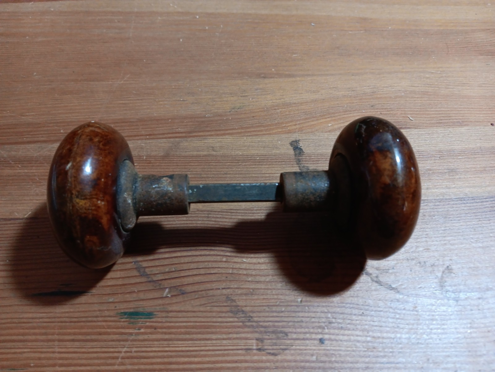 Antique Victorian Porcelain Door Knob Set Hardware with Vintage faceplates