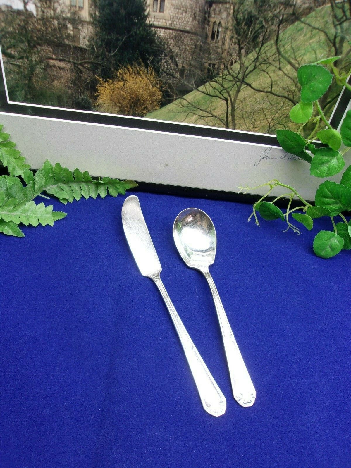 International Wm Rogers FIDELIS Silverplate Master Butter Knife Sugar Spoon 1933