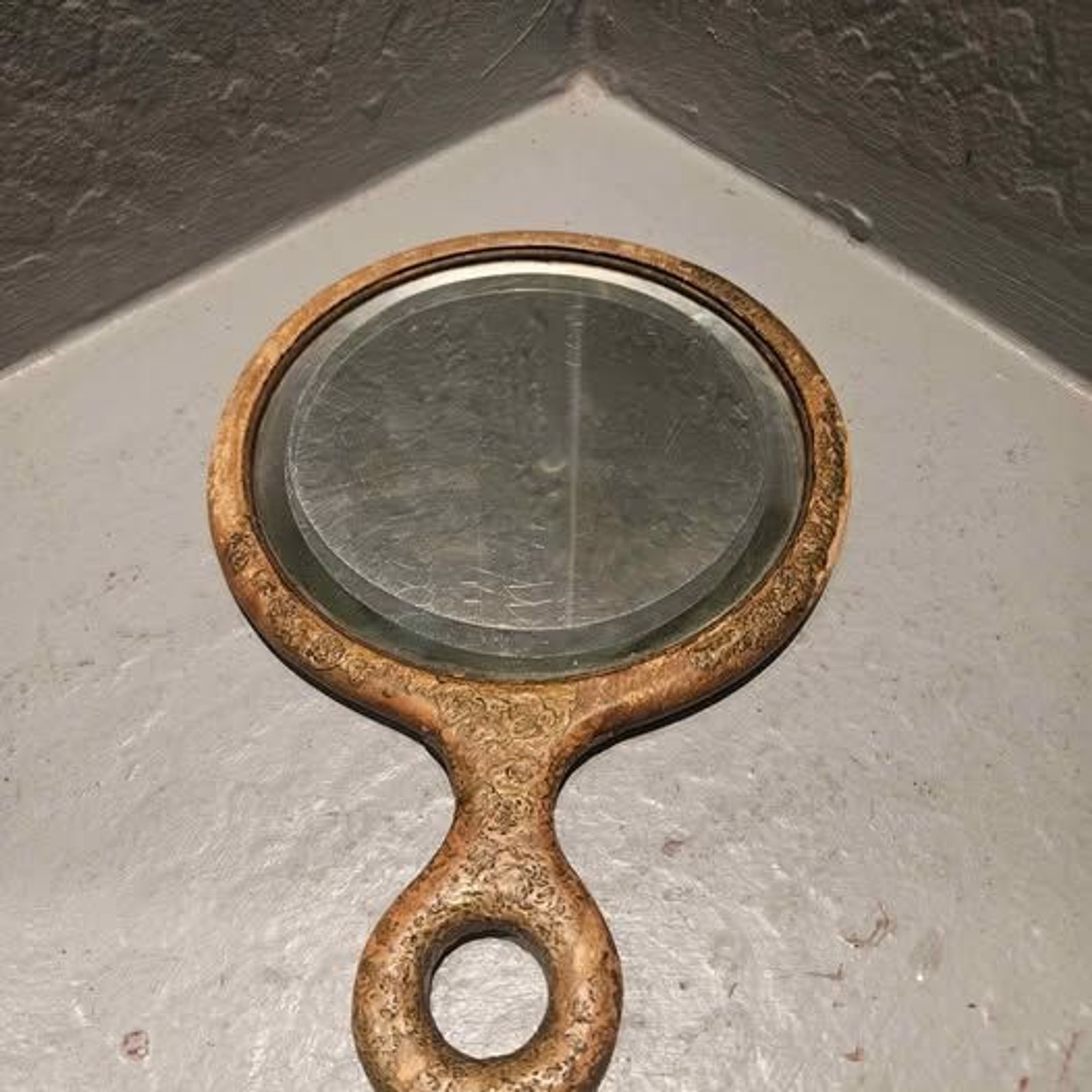 Vintage Hand Mirror with Decorative Frame