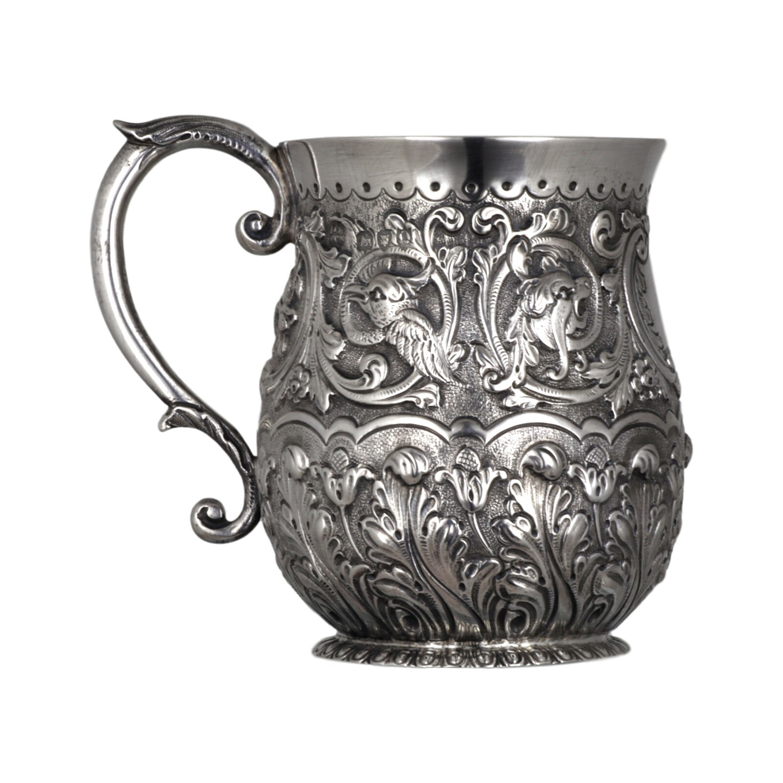 ANTIQUE – Sterling Silver – Wakely & Wheeler Victorian Christening Mug – 1891