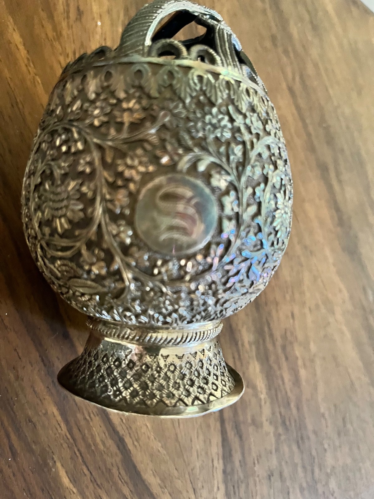 Antique Kashmiri, India silver part of tea service or vase mono “S” 5” 223 g