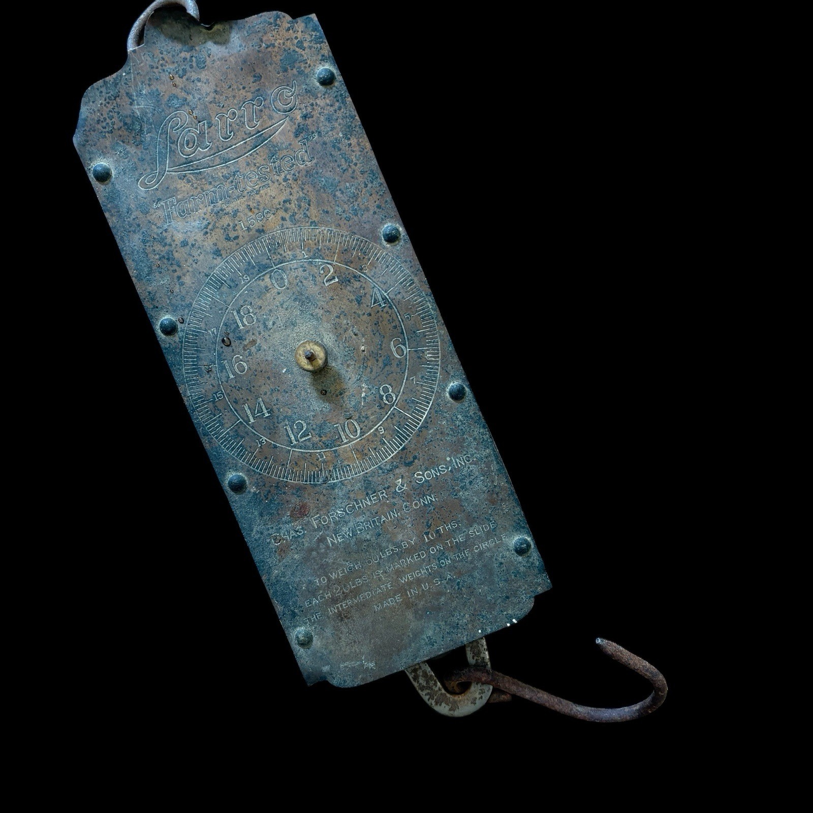 Antique Hanging Larro VTG Scale Brass Farm Tested Chas Forschner & Sons