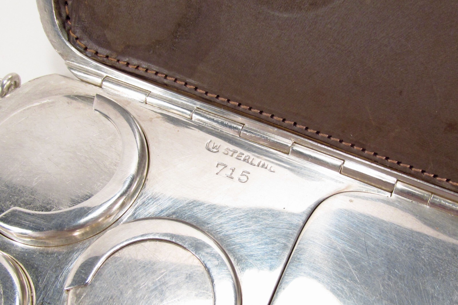 Vintage Watrous USA Sterling Silver Wristlet Dance Card Case Coin Purse Wallet