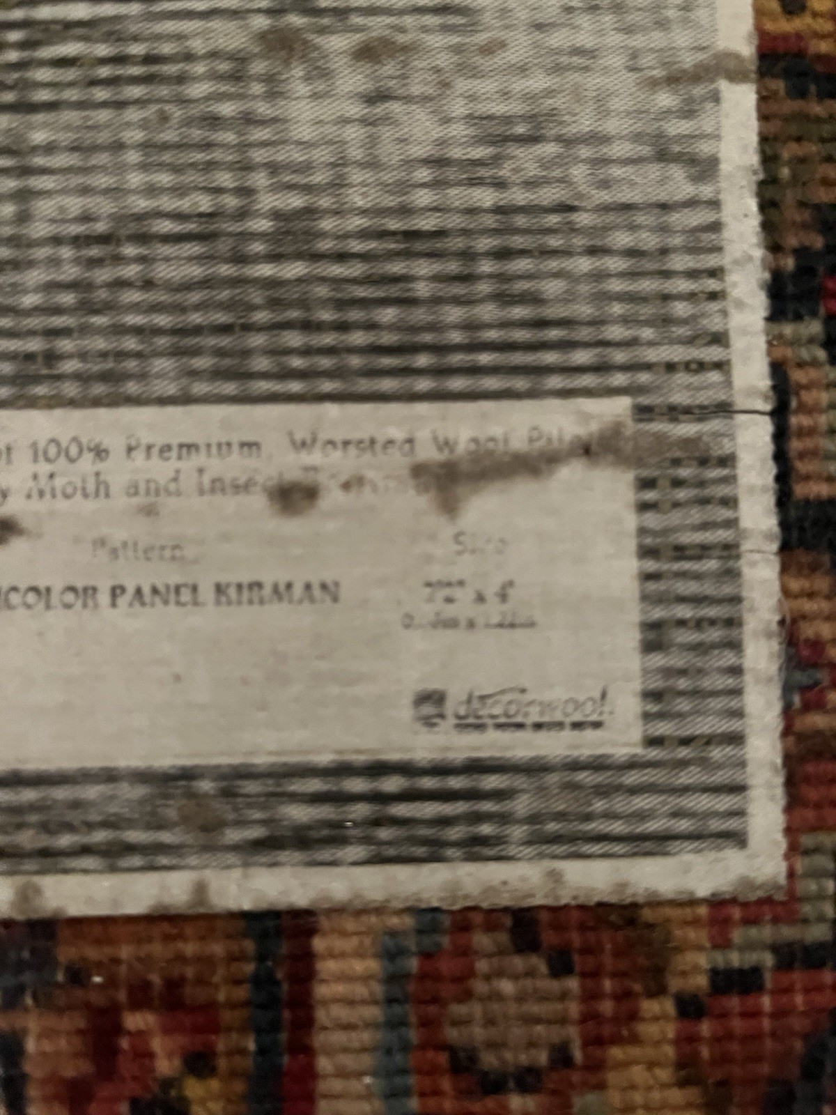 Karastan Rug 2×4 Multicolor Panel Kirman #717, Original 700 Series Rug