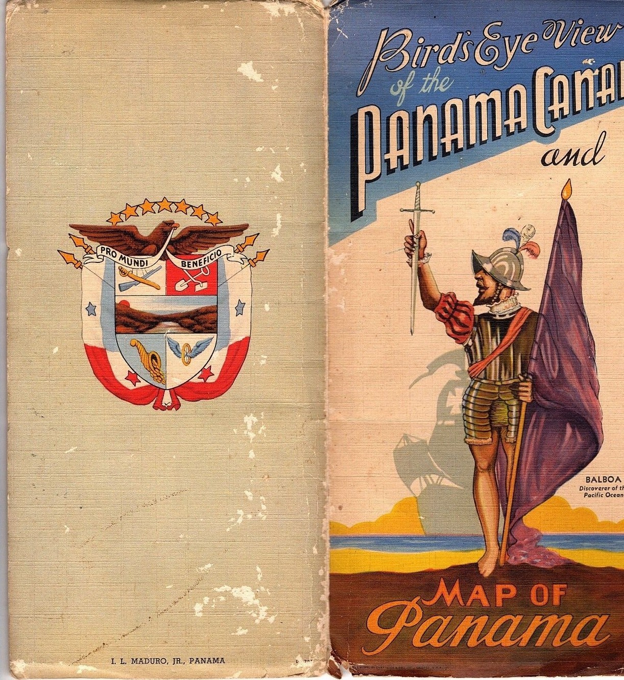 Bird’s Eye View Of The Panama Canal 1944 Map “Complete” Balboa Pacific Ocean