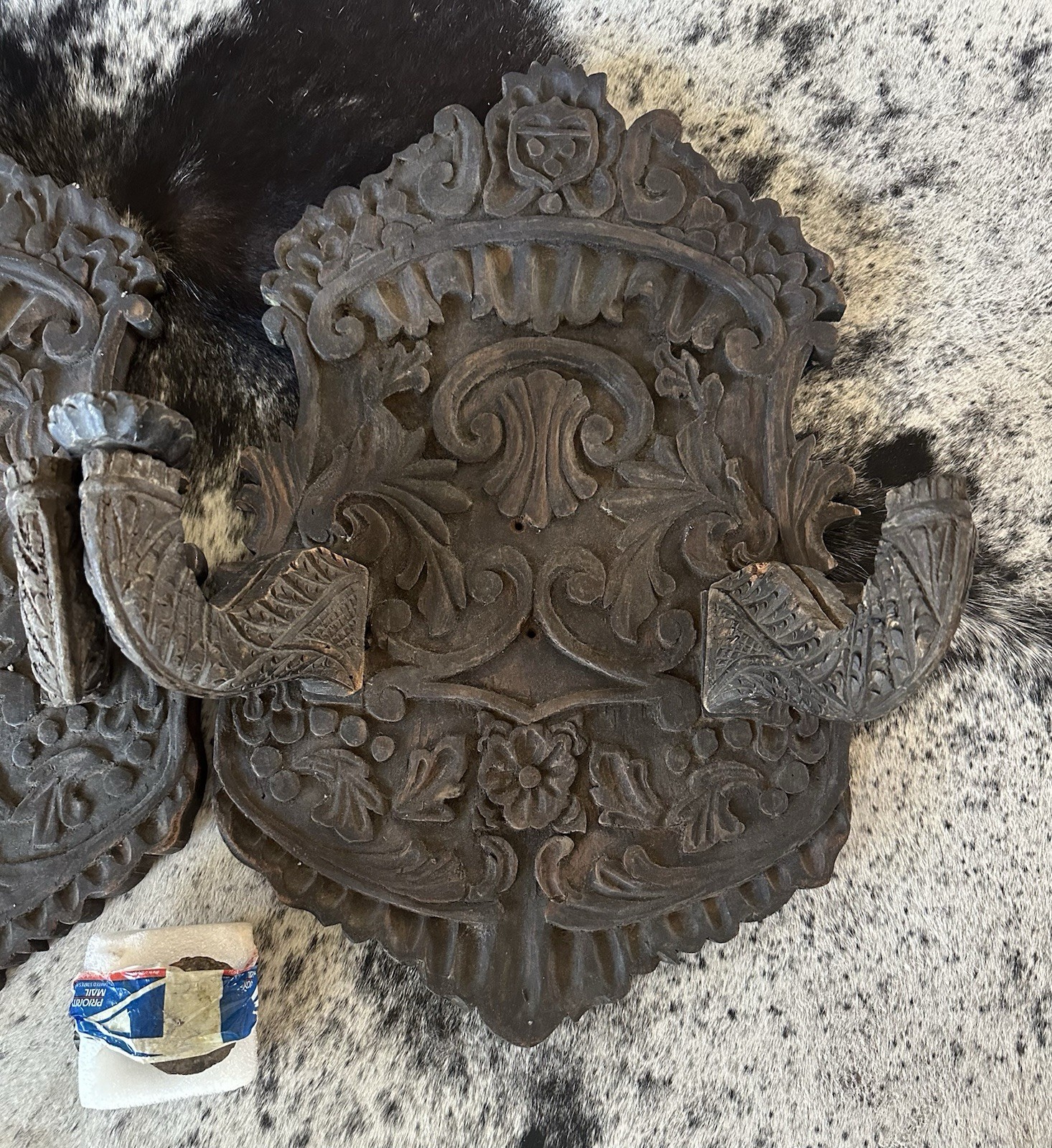 Pair Rare Rustic Sconces Spanish Colonial Wood Wall Mexico Candelabra *Project*