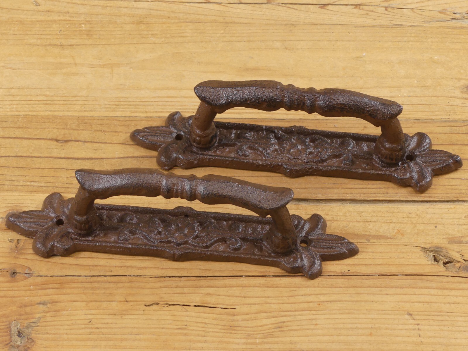 2 Cast Iron Antique Style Barn Handles Gate Pull Shed Door Handles Pulls Garden