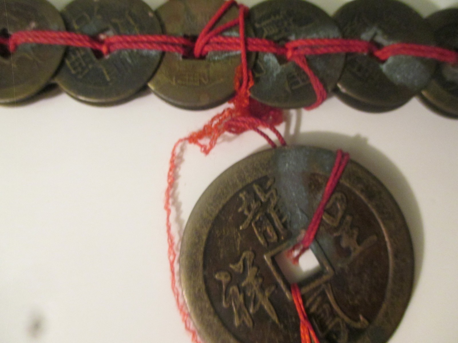 Vintage Chinese Spirit Feng Shui Sword made w Chinese Unsearched Brass Coins