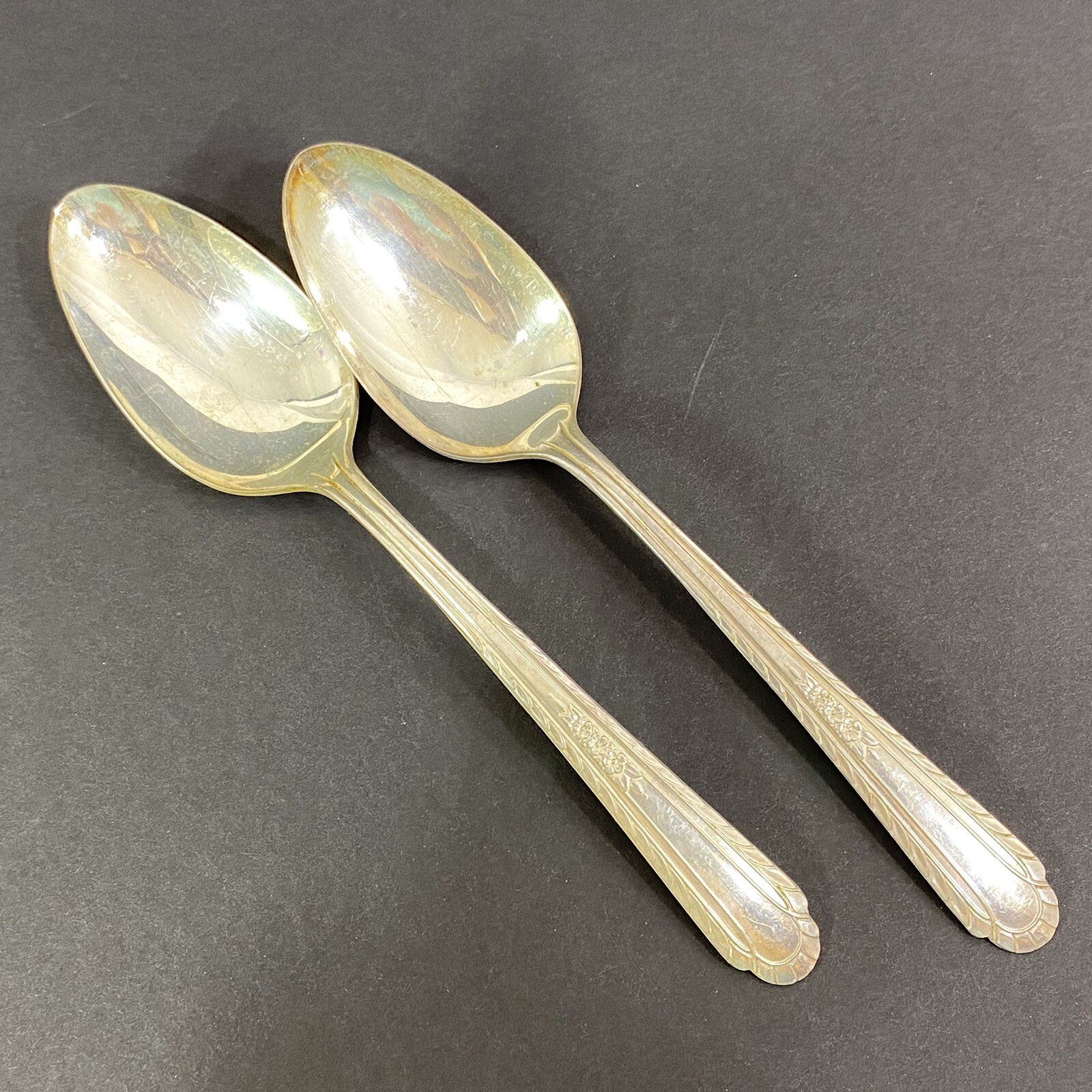 H&T Mfg Co Holms & Tuttle Silver Plate WENTWORTH Pattern 1938 – 2 Serving Spoons