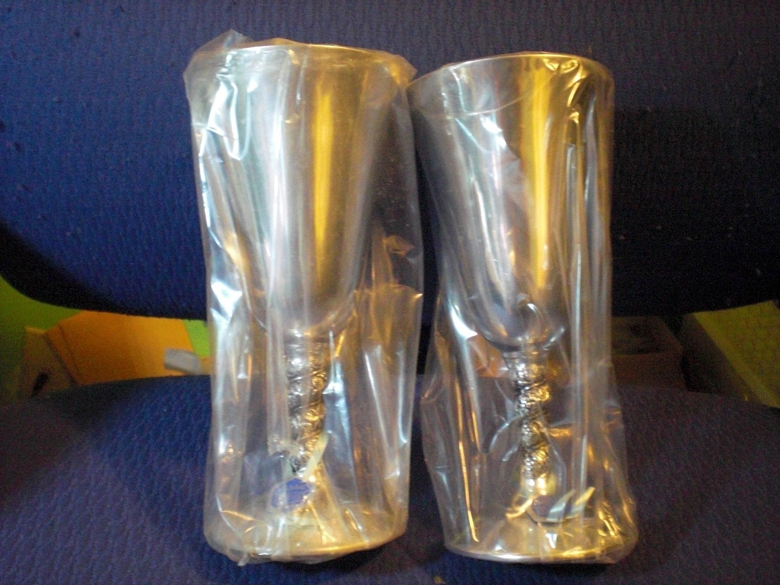 Vintage Silver 1950’s Wedding Toasting Glasses By Plator of Spain NEW!