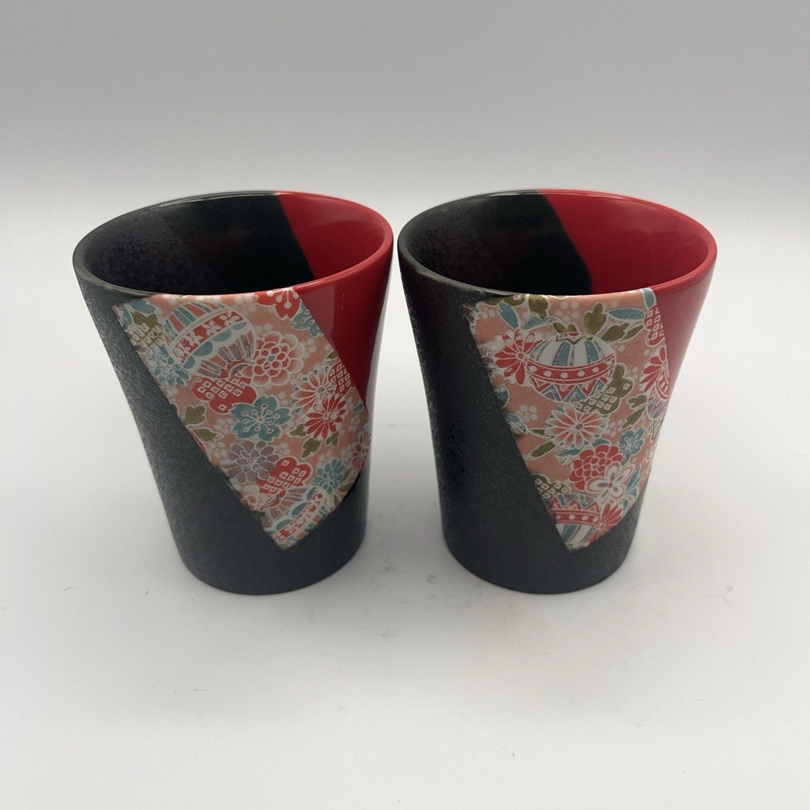 Japanese SHUIRO CUPS Sake Shot Glass Tea Mug Cup Yunomi Yuzen MADE IN MINO JAPAN