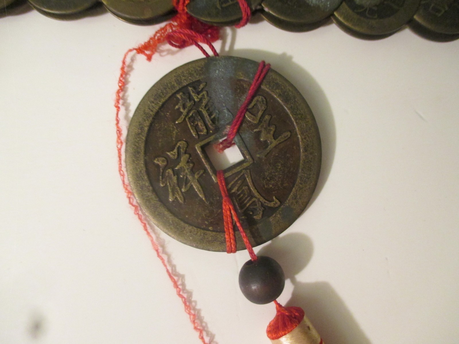 Vintage Chinese Spirit Feng Shui Sword made w Chinese Unsearched Brass Coins