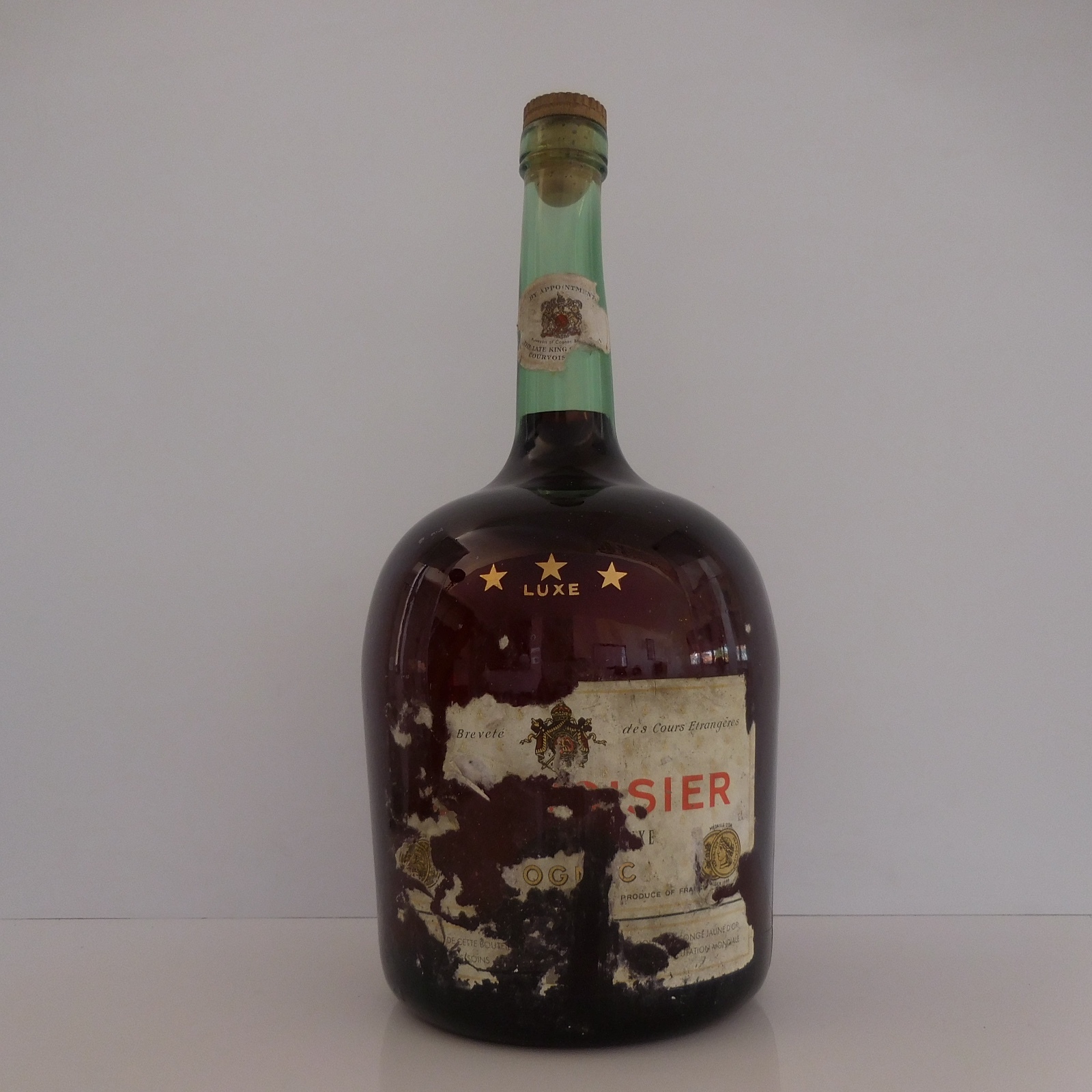 Courvoisier N334 Empty Magnum Glass Bottle Cognac Vintage Display Decor