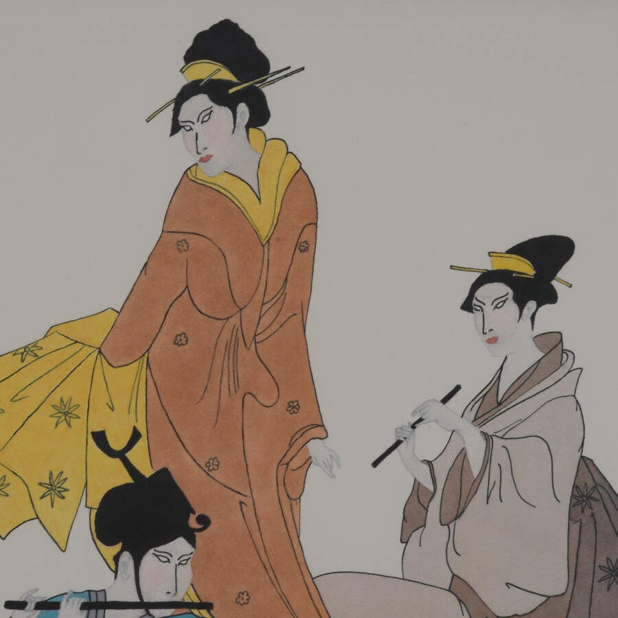 Framed Moran “Oriental Musicians” Pencil Signed Lithograph