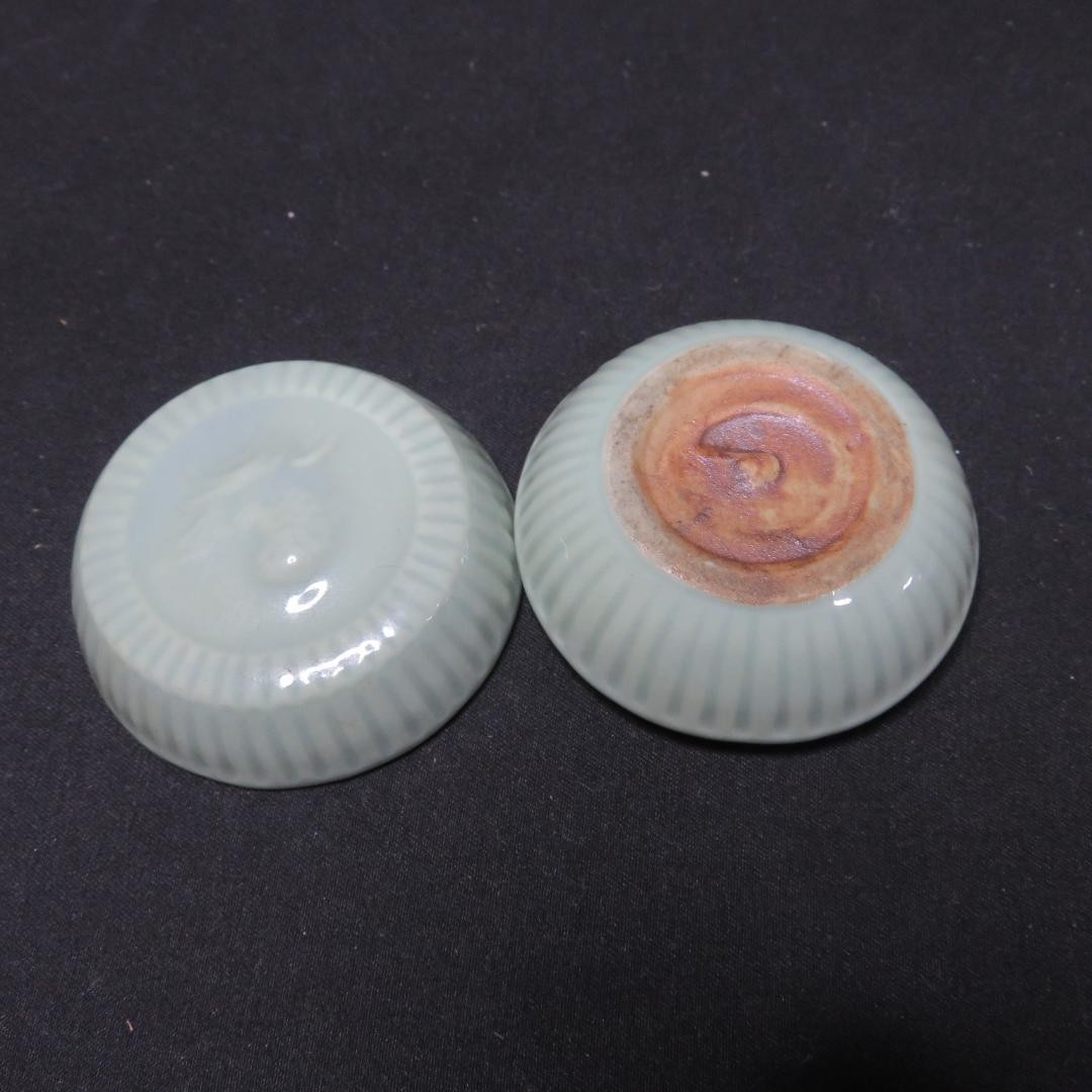 Celadon Kogo Incense Container Kazan Tea Ceremony w Box
