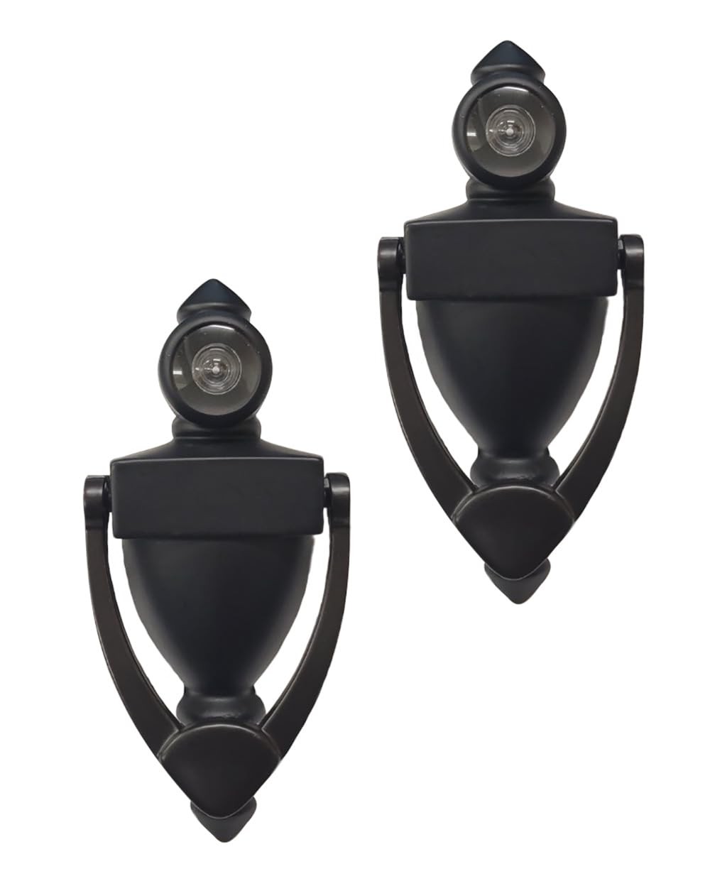 Door Knocker with 180 Degree Viewer Zinc Die-Cast Construction 5-1/2” Height…