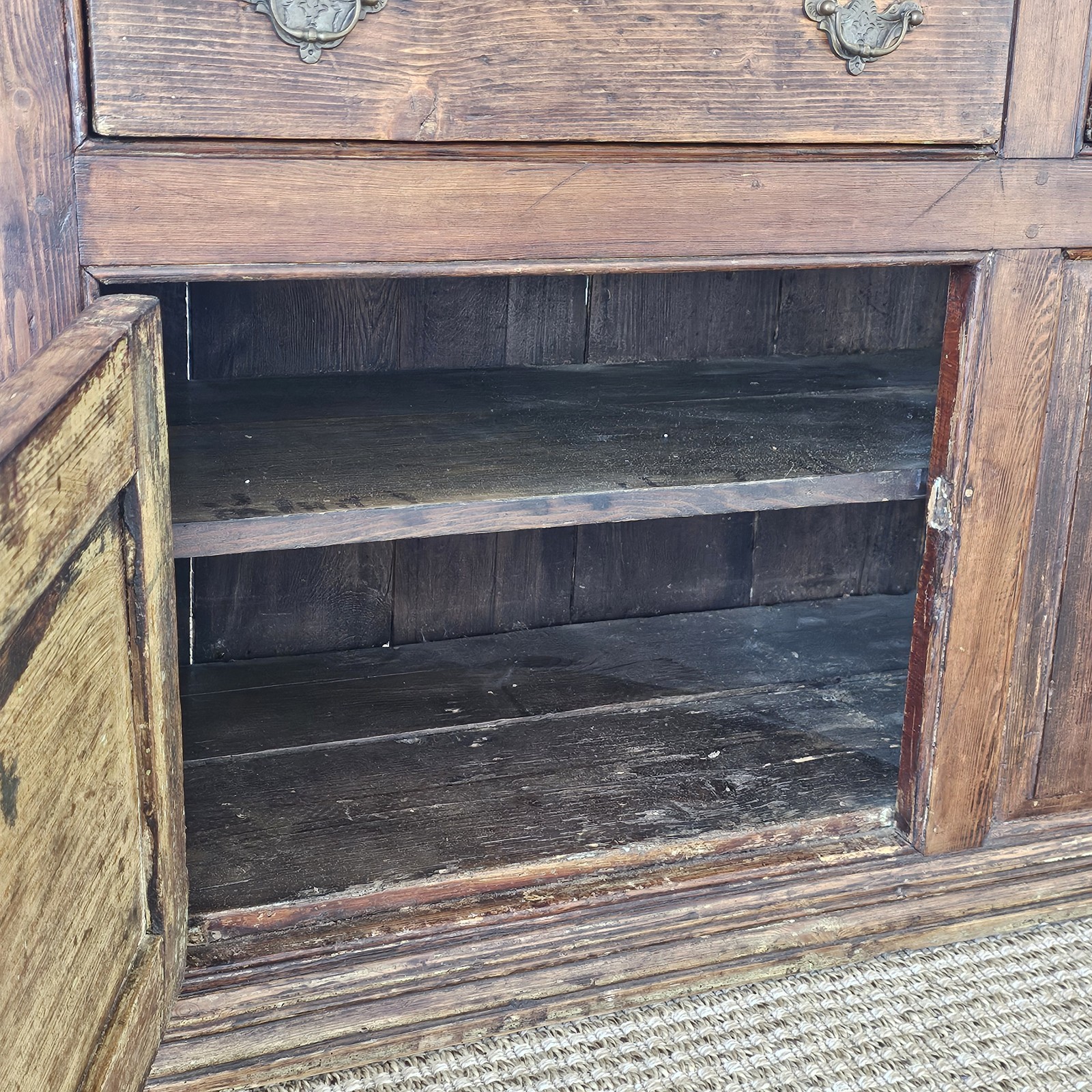 Antique Pine Cupboard Open Plate Rack Welsh Kitchen Dresser Farmhouse Hutch