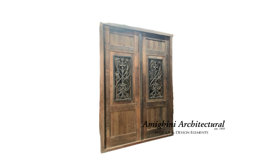 Castle Door with Wrought Iron inserts. X1238