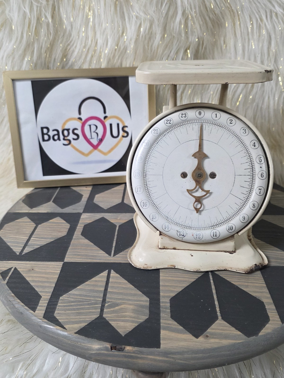 VINTAGE 1903 PELOUZE MFG. CO. CHICAGO POSTAL SCALE 24 POUND CREAM GREAT CONDITIO