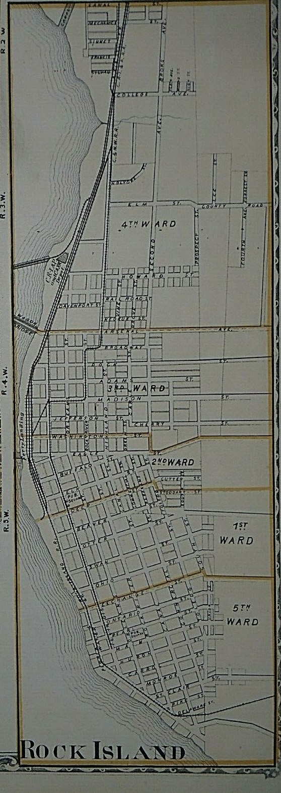 Authentic 1876 ILLINOIS County Map HENDERSON w/ MERCER – ROCK ISLAND on Reverse