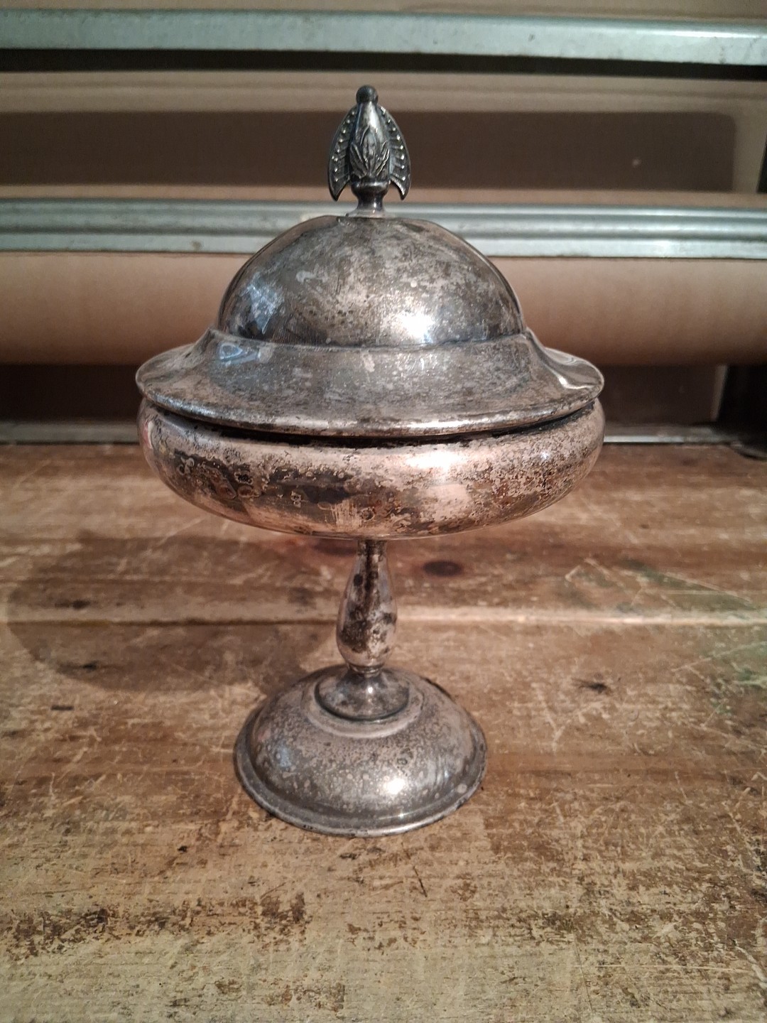 Silver Plate Compote With Lid L.B.S. Co. Lawrence B. Smith