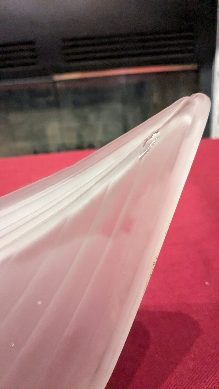 Antique Slip Shade Replacement, Frosted Glass Palm Frond, Art Deco. Early 1900’s