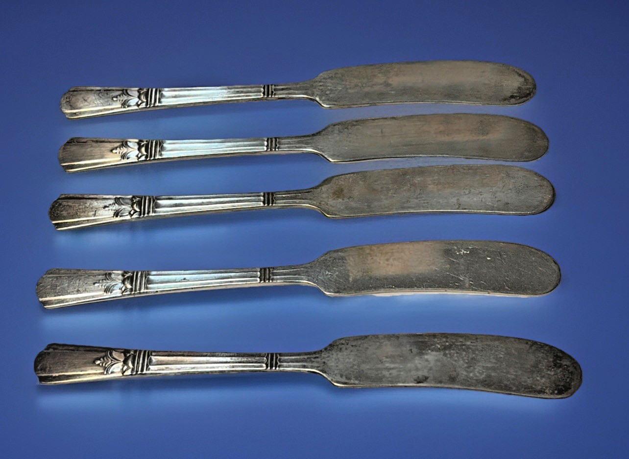Court Silver Plate Butter Knife Lot Spreader Set of 5 1939 Vintage READ / SEE *