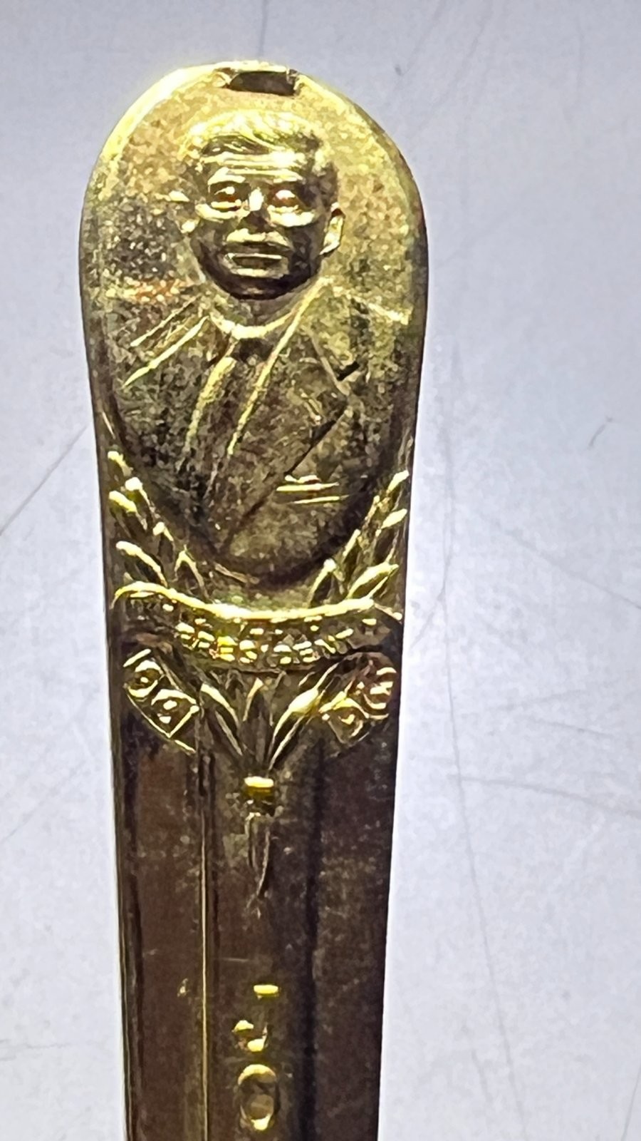 Lot of 2 W. Rogers 1961 -1963 John Kennedy Spoons Gold Tone JFK Friendship Vtg