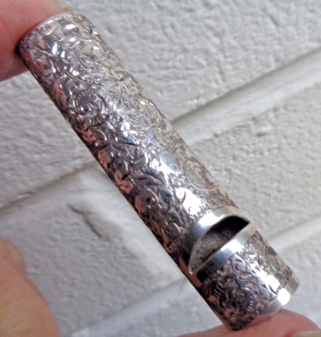 Victorian Sterling Silver Vesta / Match Safe + Whistle h/m 1883 Sampson Mordan