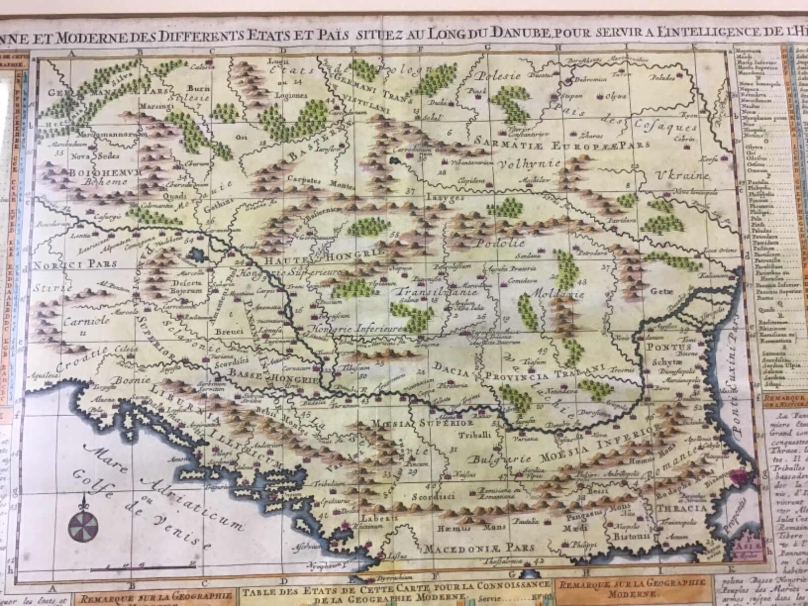 1715 Circa Handcolored Map Balkan’s From Atlas Historique