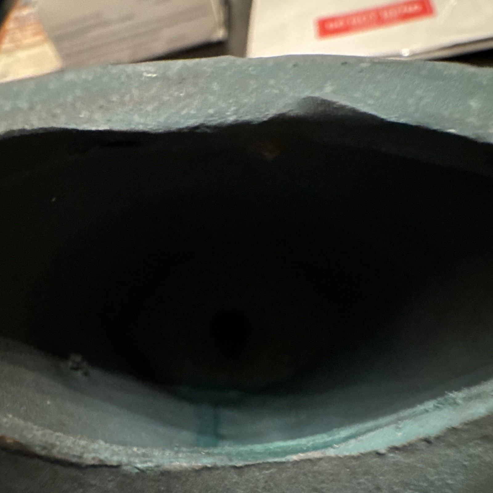 Chinese Bell w/ Handle, Green Patina & Gold Characters
