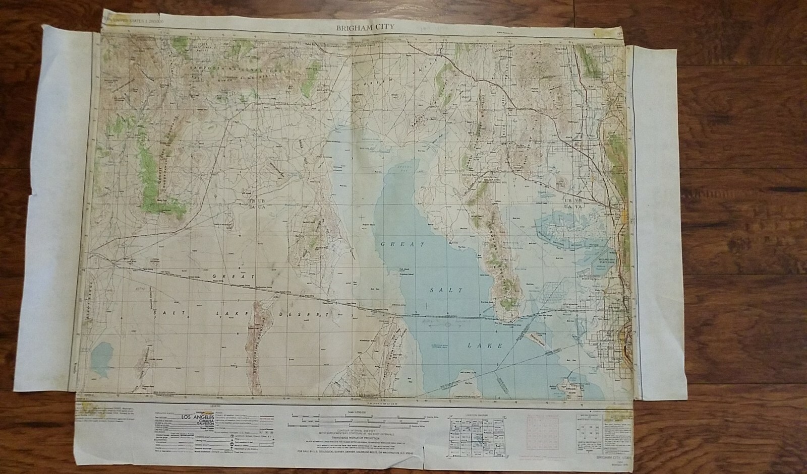 1954 Brigham City, Utah – Idaho Geological Topographic Map / Great Salt Lake