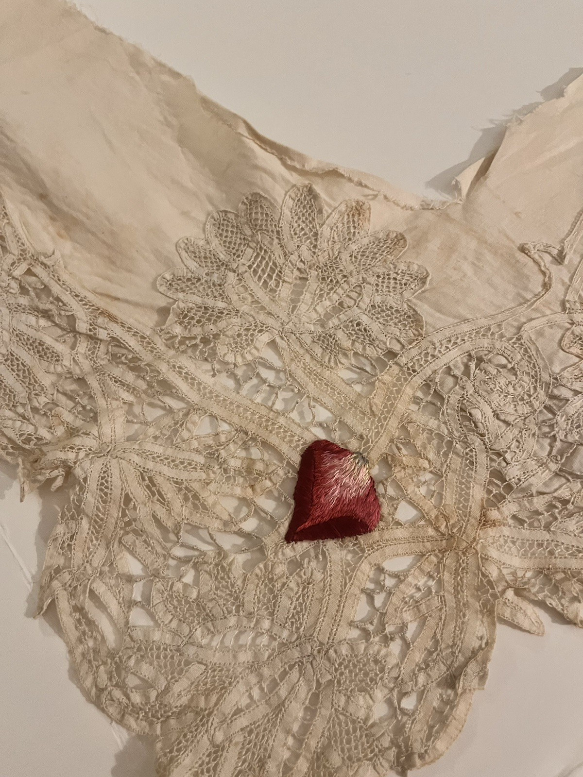 Antique Handmade Battenberg Lace Projects in Progress Cutter DIY Sew