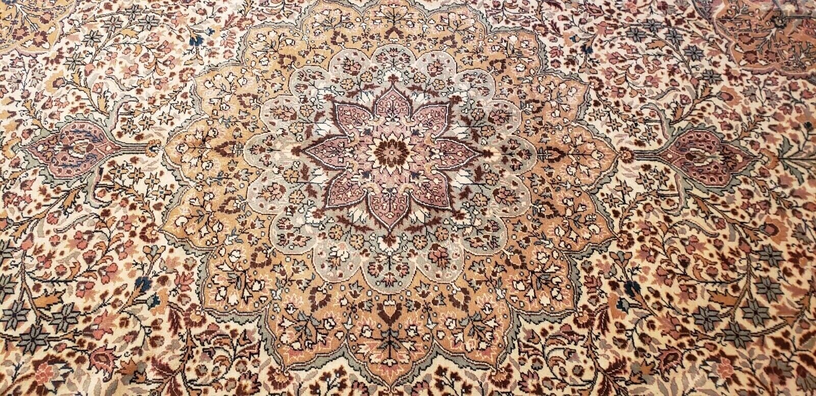 Exquisite 1930-1939s Antique Wool Pile Natural Dye Legendary Bunyan Rug 7x10ft