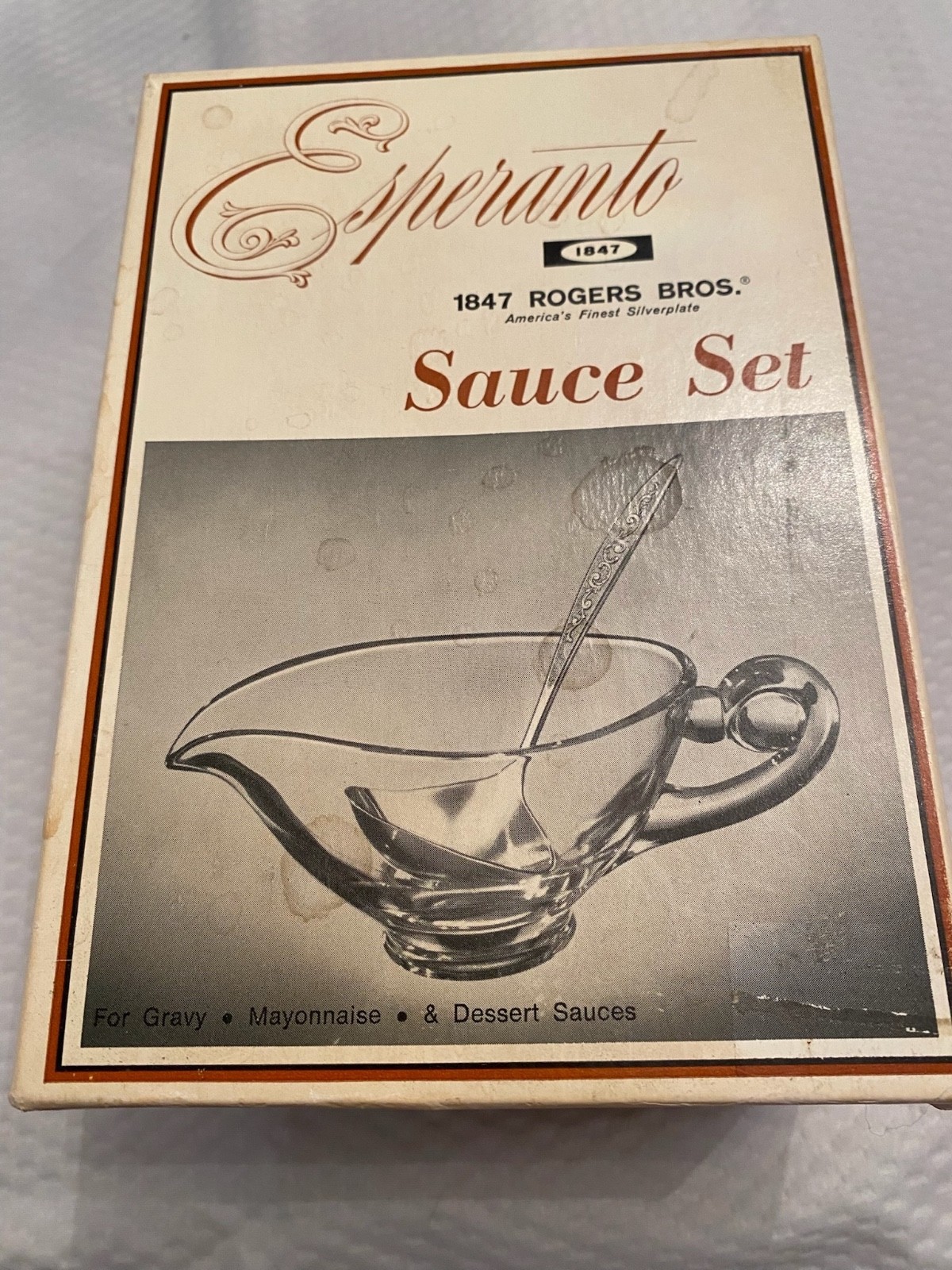 Vintage Rogers Bros 1847 Sauce bowl and spoon set in box