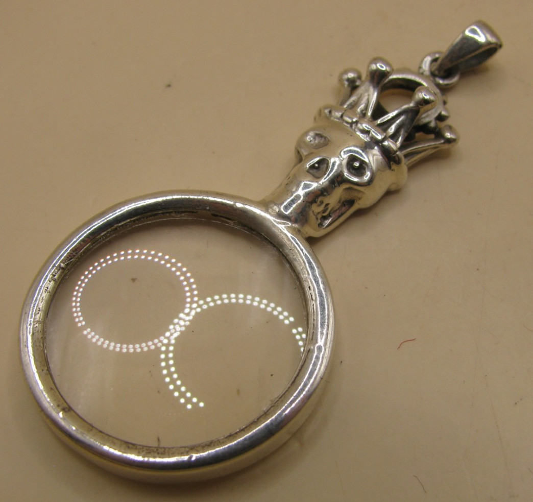 English HM Solid Silver Memento Mori Magnifying Lens Jewellers Loupe Eye Glass