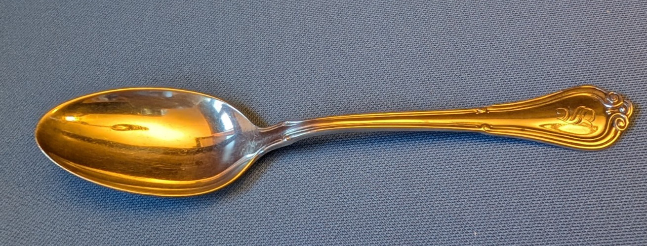 Sterling silver flatware teaspoon Gorham Norfolk-Villa monogrammed, 5.5″, 20g