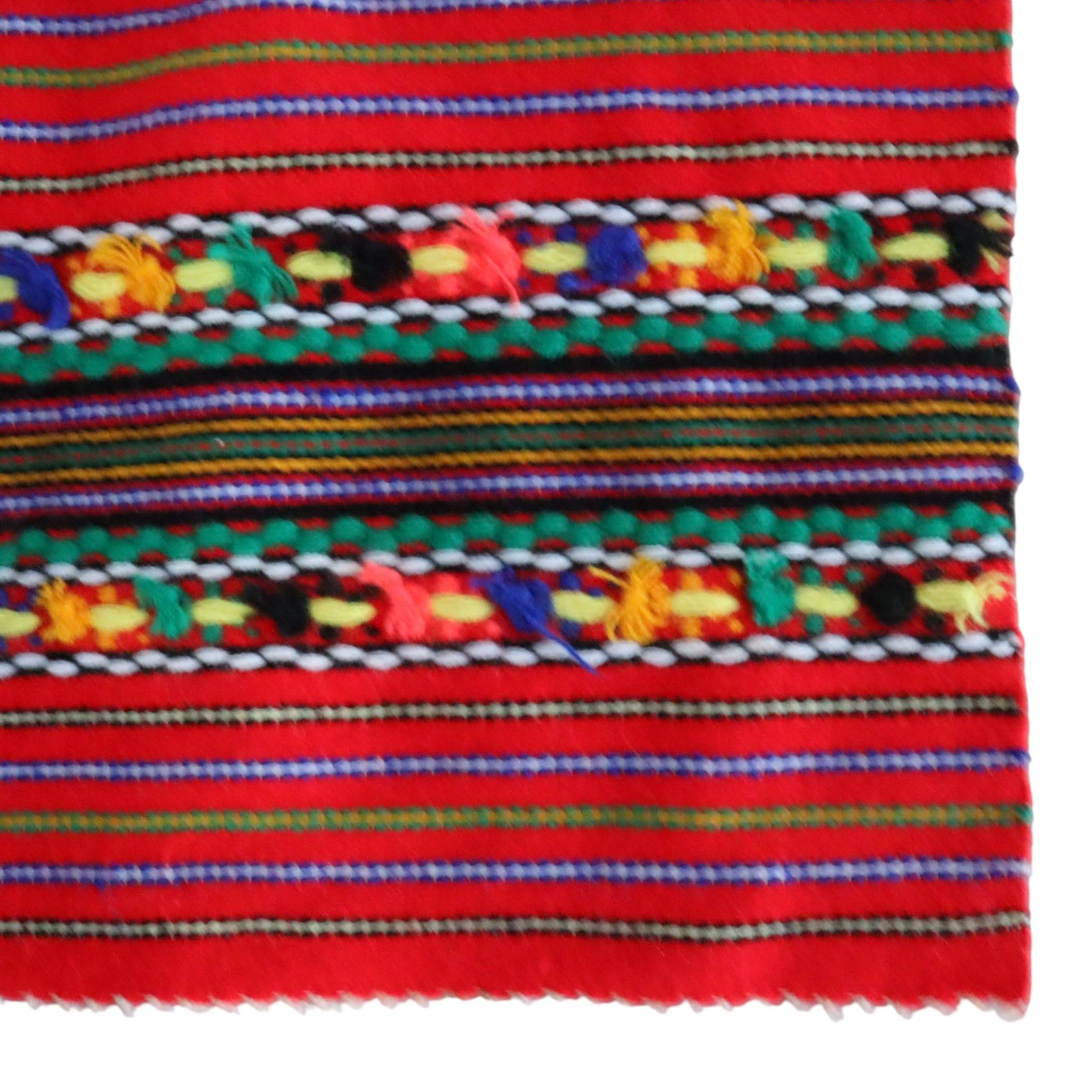Vintage Wool Runner Rug Turkey Kilim Red Striped Tribal Folk Art Decor 36×15