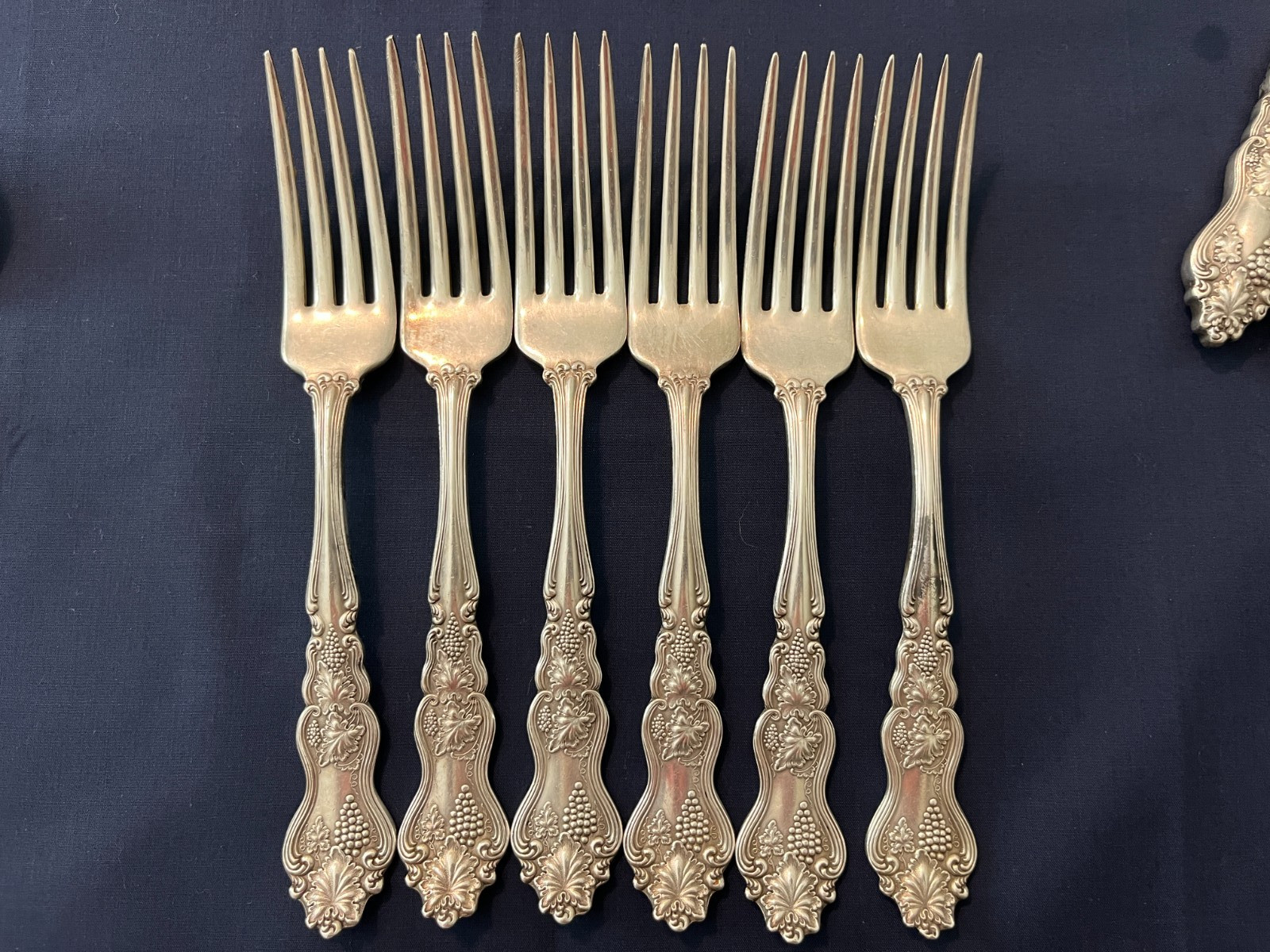 Antique American Silver Co Moselle Grape Silverplate Flatware 29 Pieces