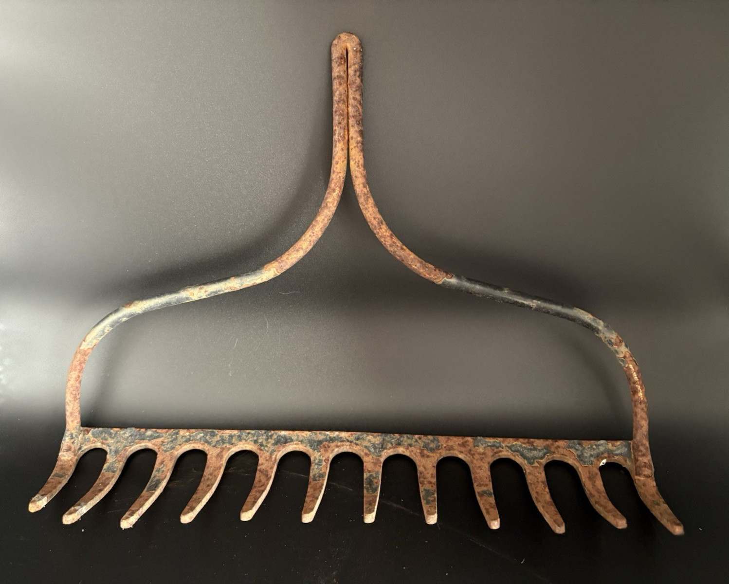 Collection Primitive Antique Rusted Farm Tools Garden Tools & Horse Shoe