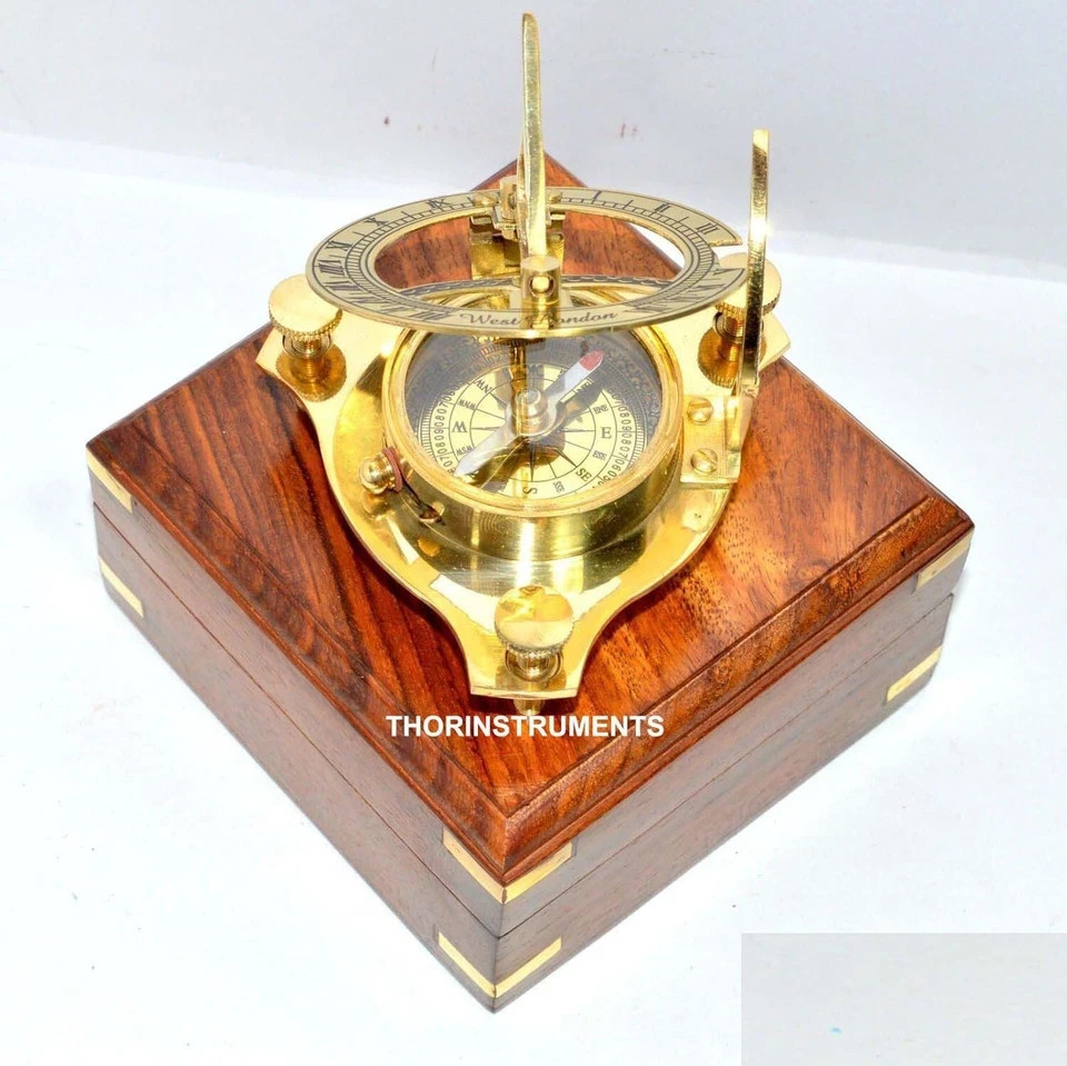 Victorian Antique Solid Brass Binoculars London-1915 with Leather Case,