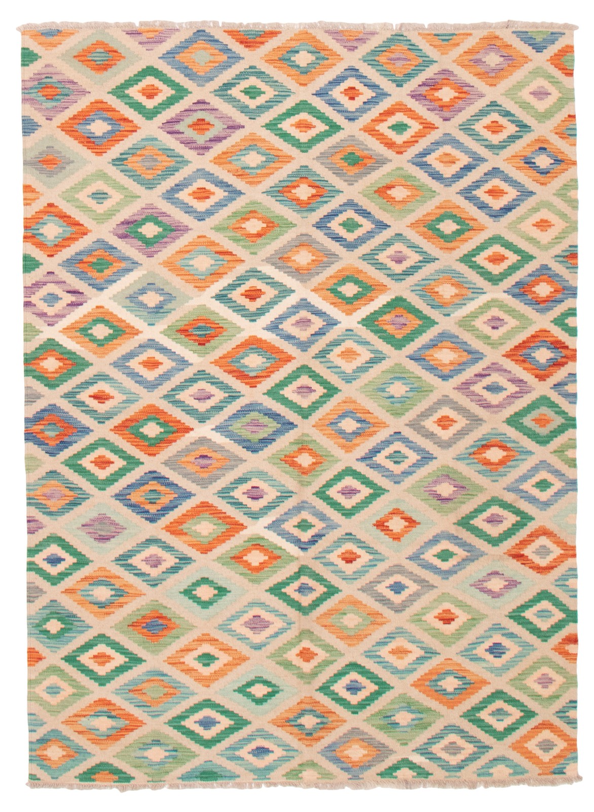 Vintage Hand Woven Area Rug 5’9″ x 7’9″ Traditional Wool Oriental Carpet