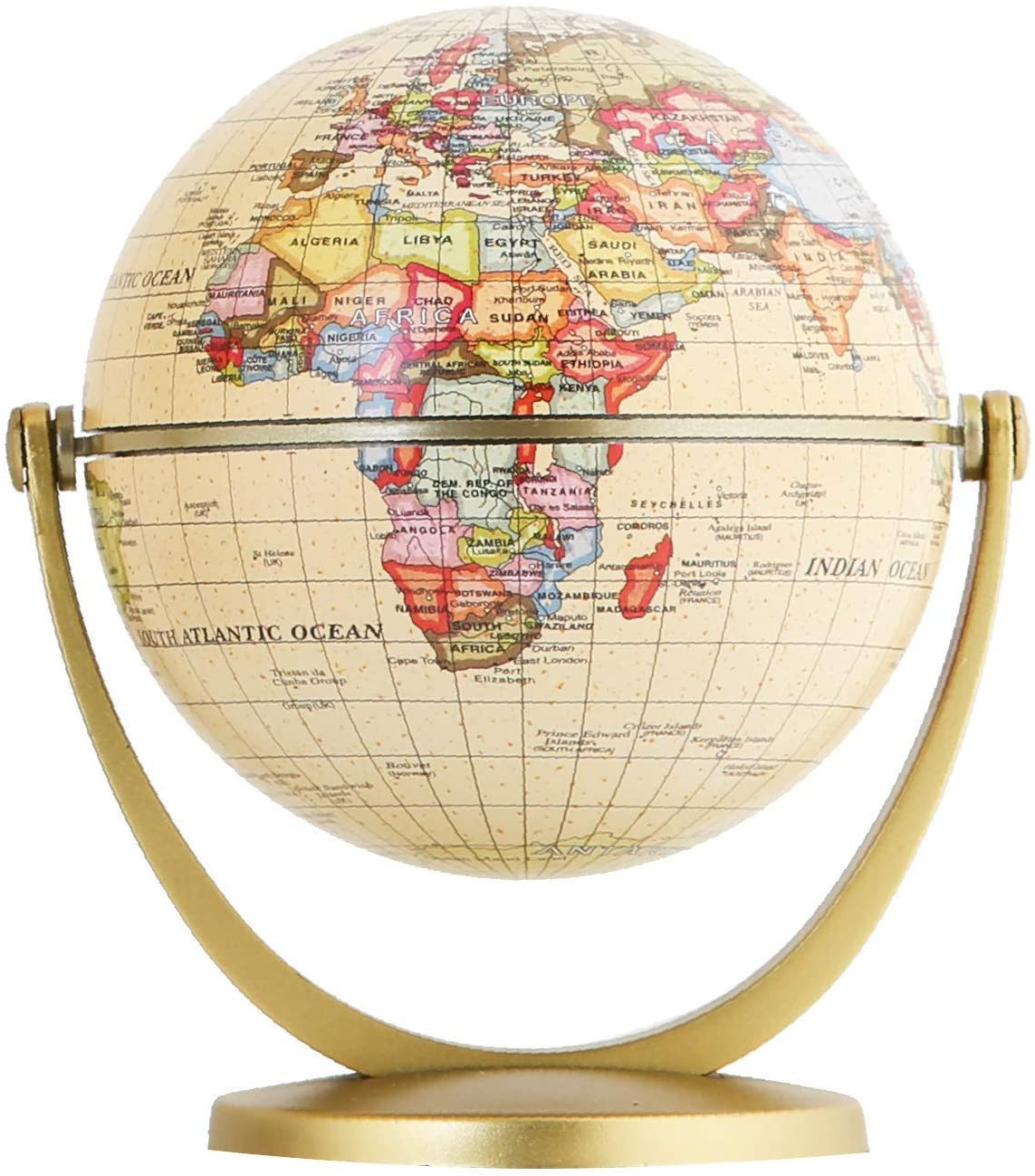 Mini Antique Globe 4-Inch / 10 Cm – Swivels in All Directions Educational, Decor